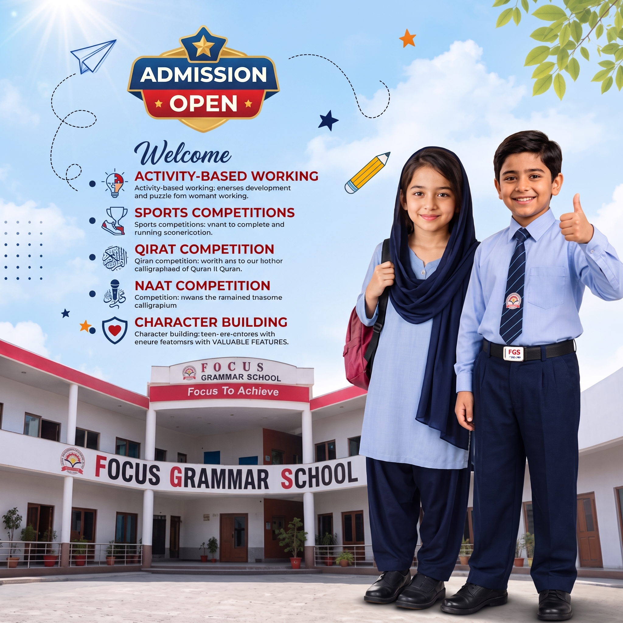 Focus Grammar School fee structure and application procedure brochure