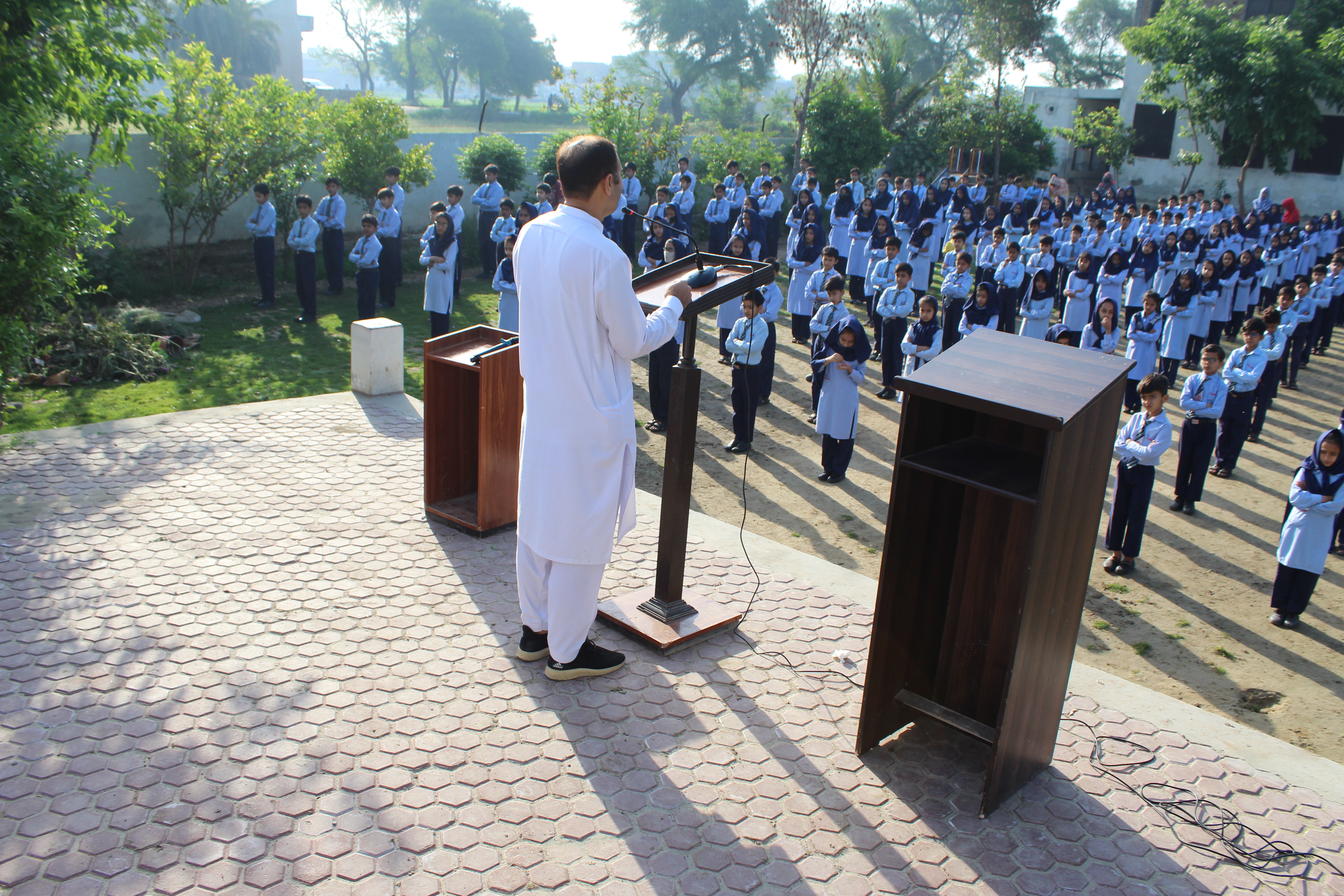 School assembly in progress